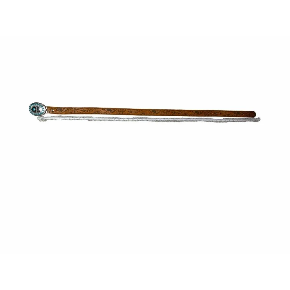 Belt Bear paw Sliver and turquoise tone 45 inches women western